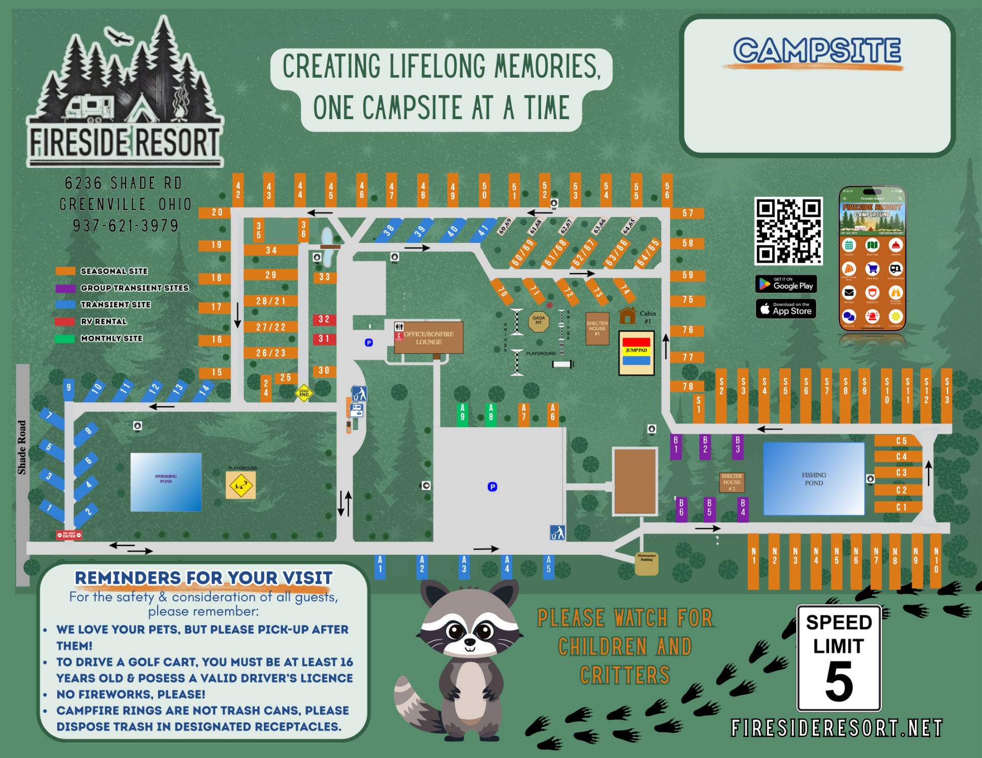 MAP/RULES :: Fireside Resort Campground